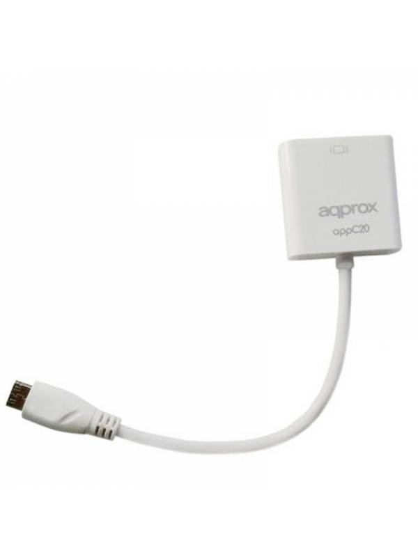 ADAPT. MINI HDMI A VGA BLANCO   APPROX PN: APPC20 EAN: 8435099518495