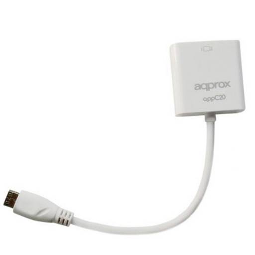 ADAPT. MINI HDMI A VGA BLANCO   APPROX PN: APPC20 EAN: 8435099518495