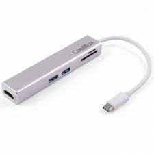 MINI DOCK USB TYPE C COOLBOX   USB 3.0, HDMI, SD, MSD PLATA